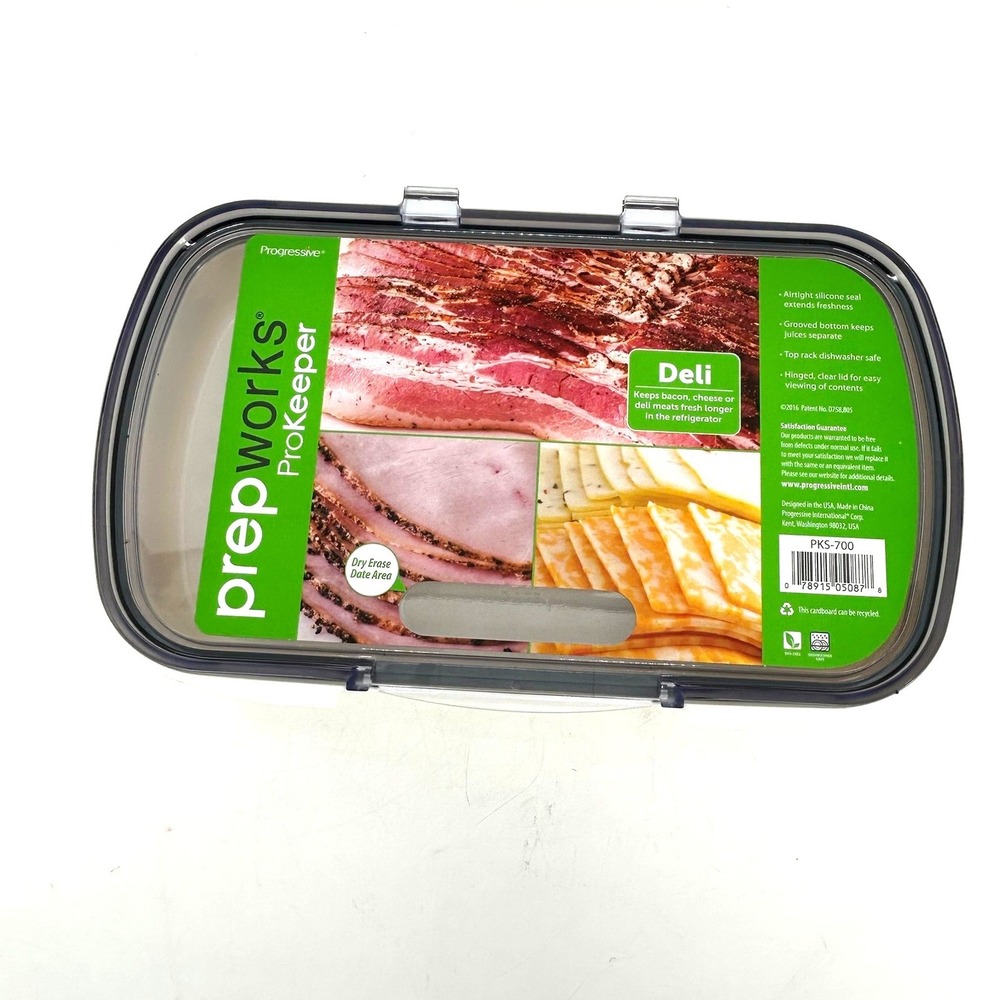 Progressive Prepworks ProKeeper Deli Meat Bacon Container PKS-700 Airtight Clear